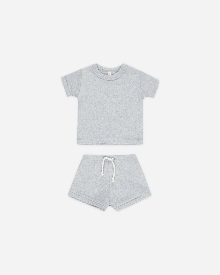 Ribbed Shortie Set || Dusty Blue - shopatlasgrey