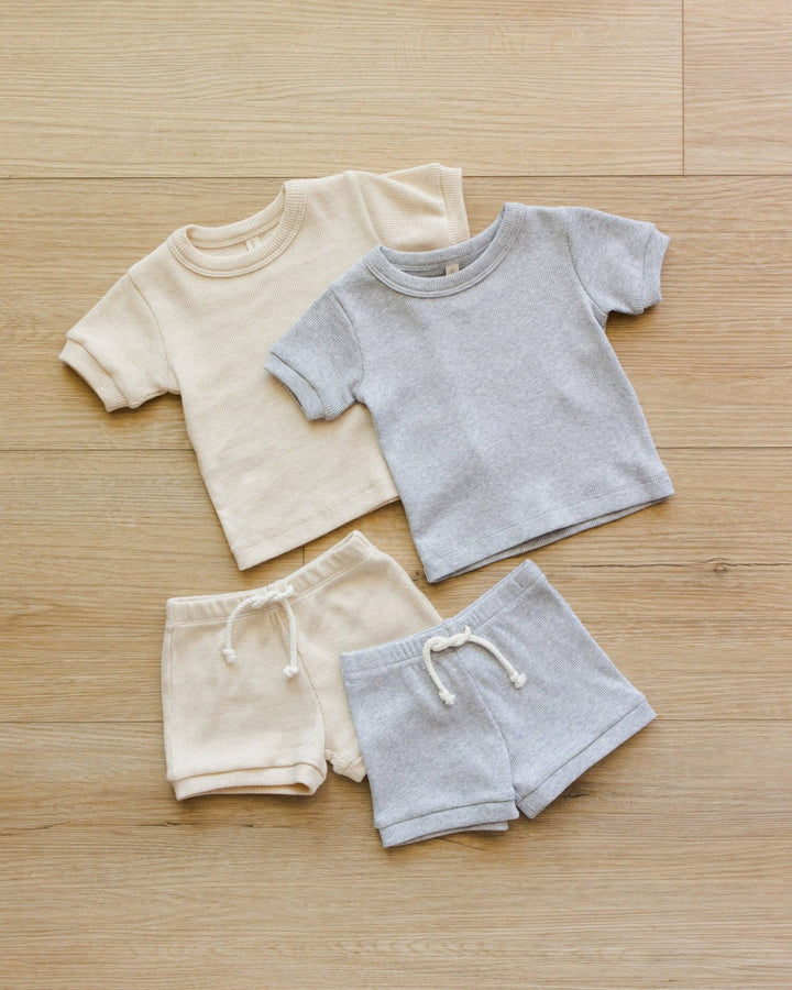 Ribbed Shortie Set || Oatmeal - shopatlasgrey