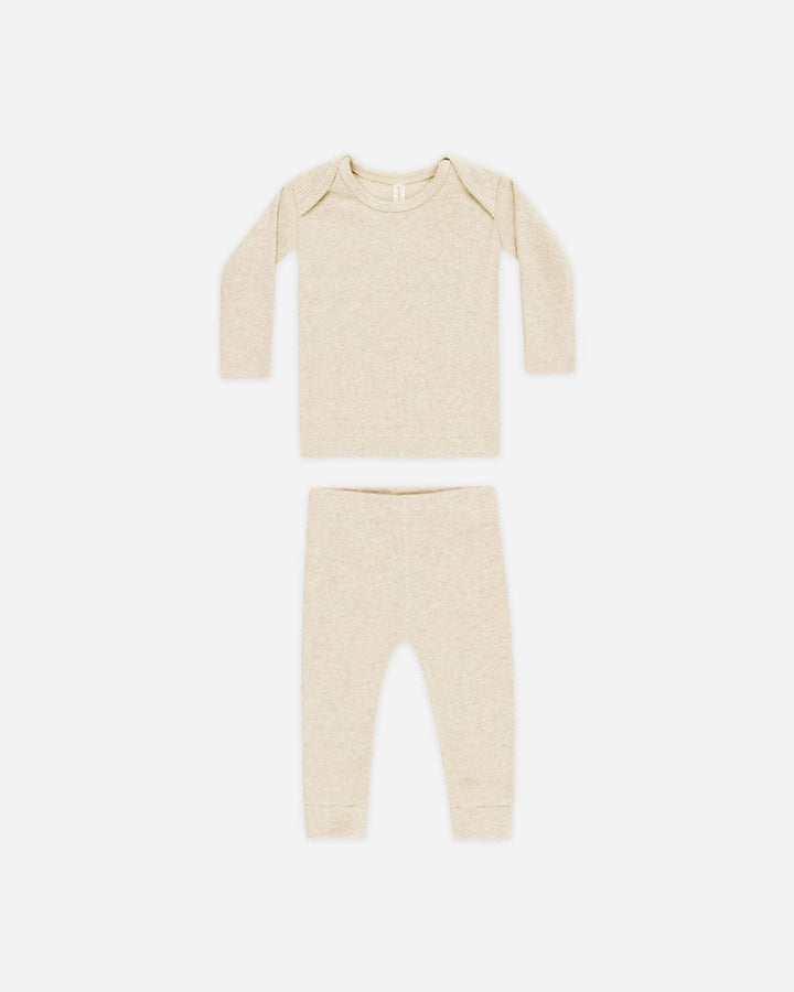Ribbed Tee And Legging Set || Oatmeal - shopatlasgrey
