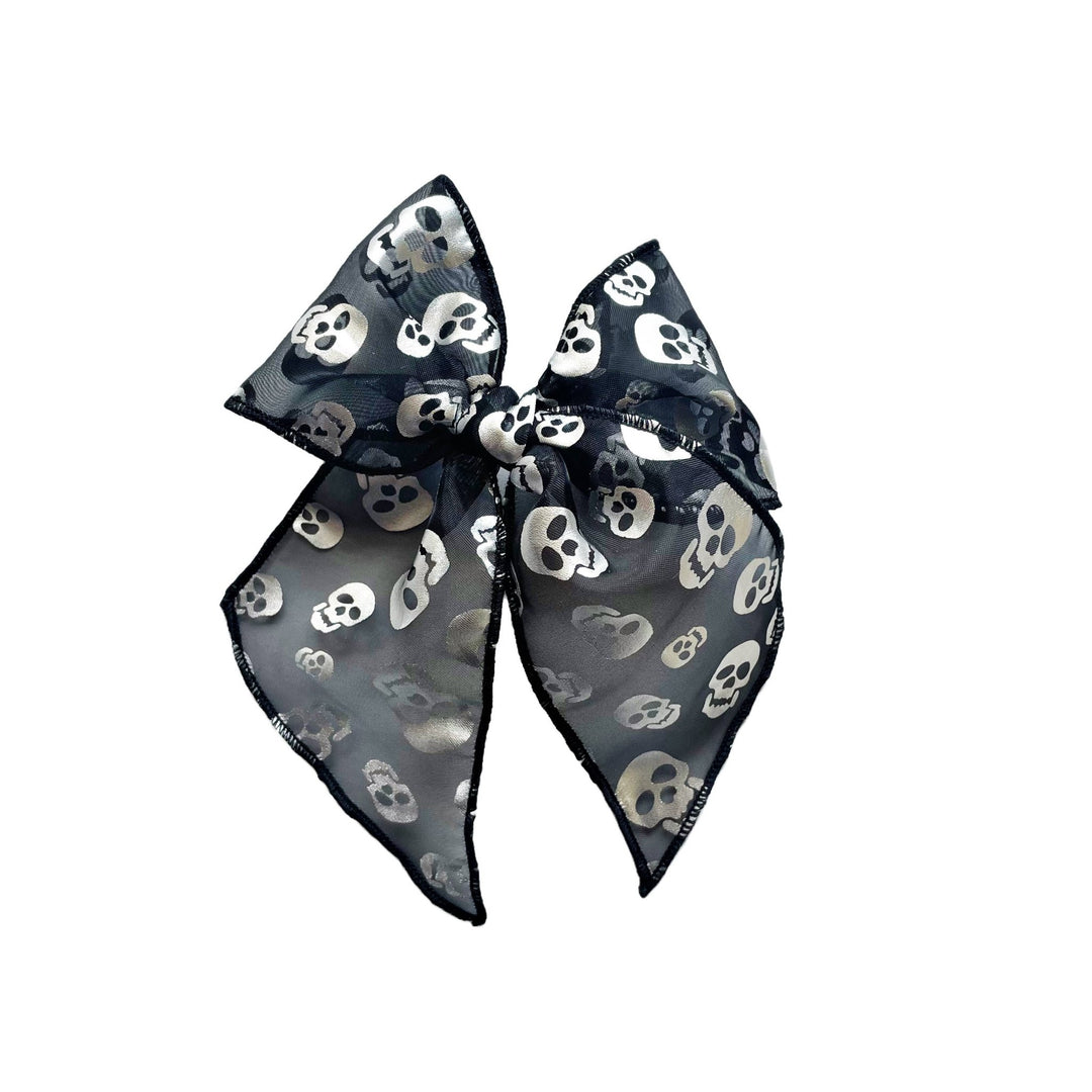 Sheer Black Foil Skeleton Bow - shopatlasgrey