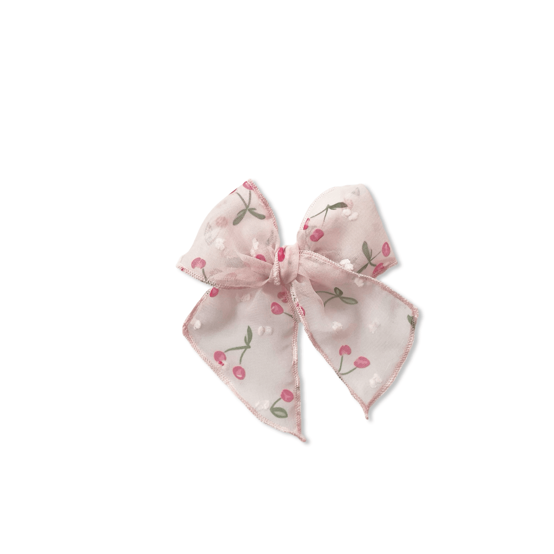 Sheer Dotted Cherries Elle Bow   - shopatlasgrey