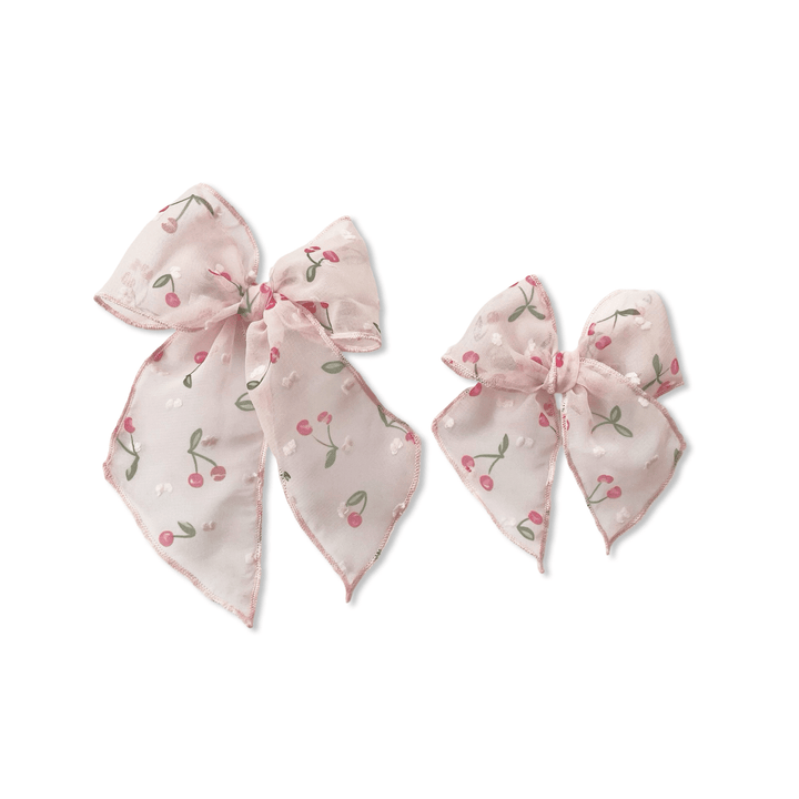 Sheer Dotted Cherries Elle Bow   - shopatlasgrey