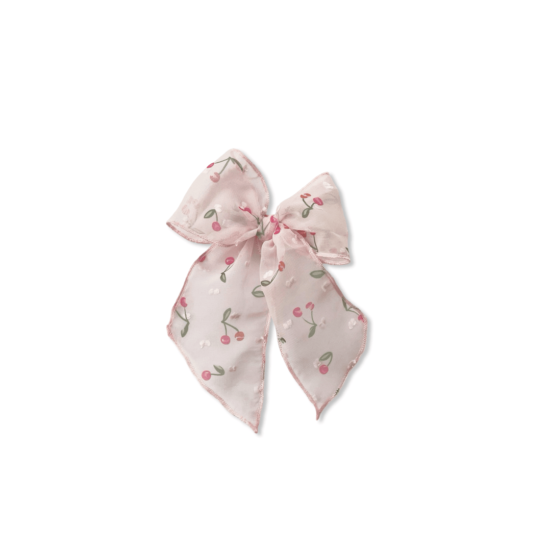 Sheer Dotted Cherries Elle Bow   - shopatlasgrey