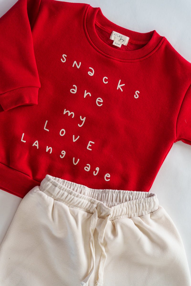 Snacks are my Love Language Crewneck - shopatlasgrey
