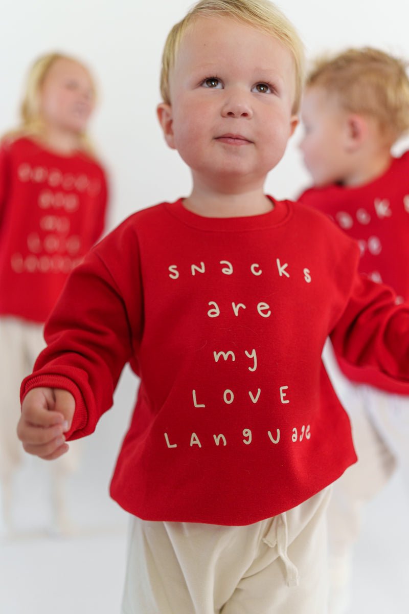 Snacks are my Love Language Crewneck - shopatlasgrey