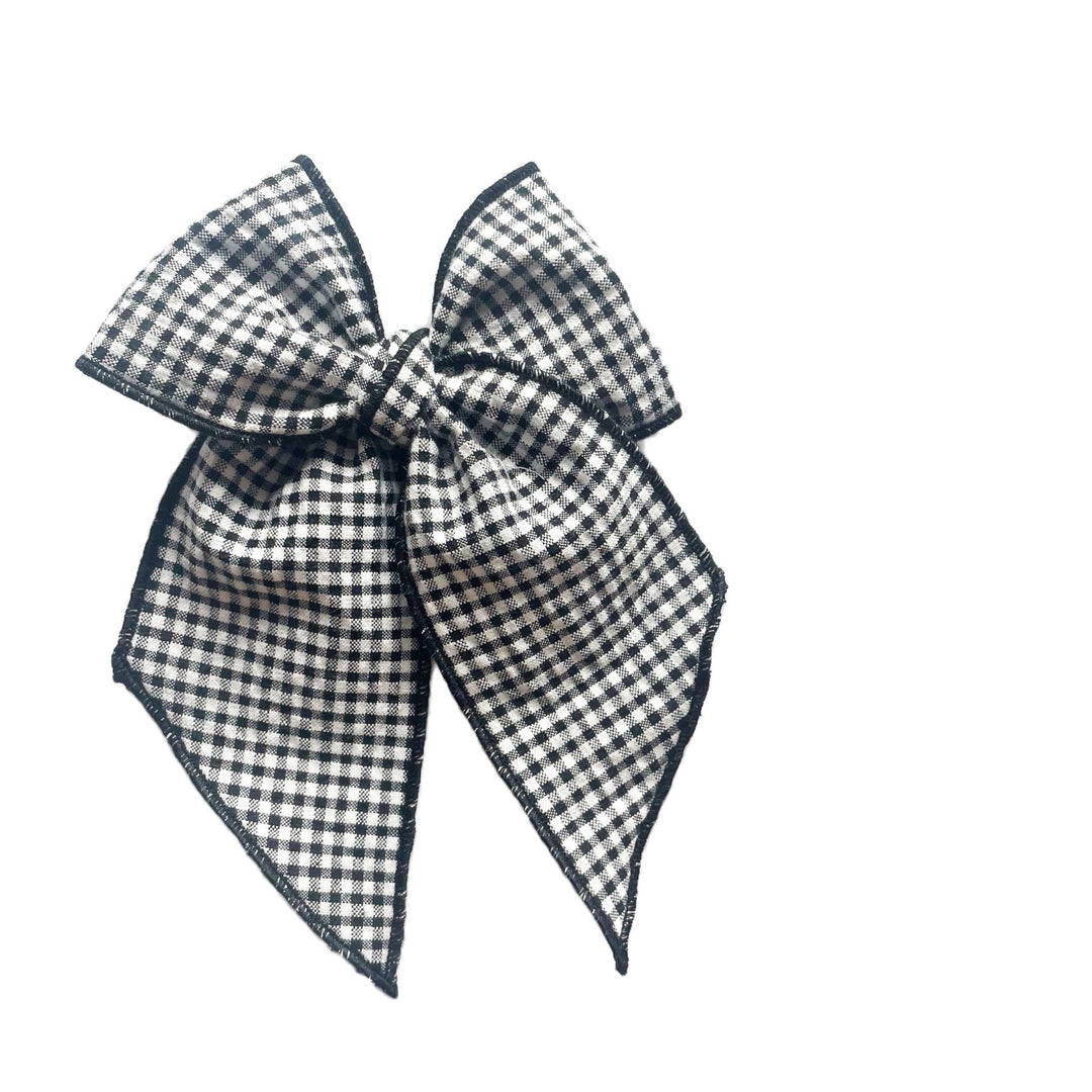 Vintage Black Gingham Elle Bow - shopatlasgrey