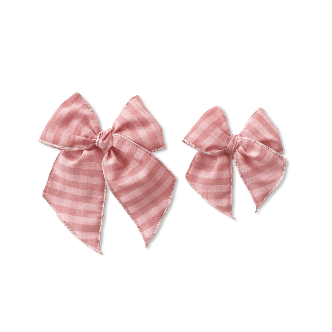Vintage Pink Plaid Elle Bow  - shopatlasgrey