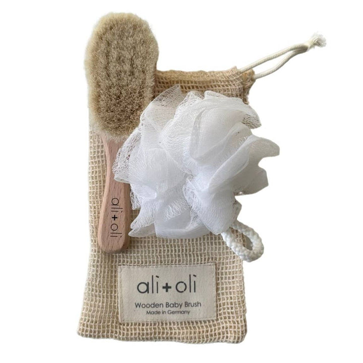 Wooden Baby Hair Brush - shopatlasgrey