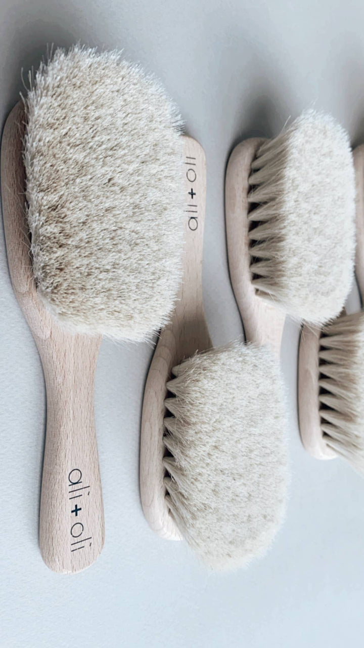 Wooden Baby Hair Brush - shopatlasgrey