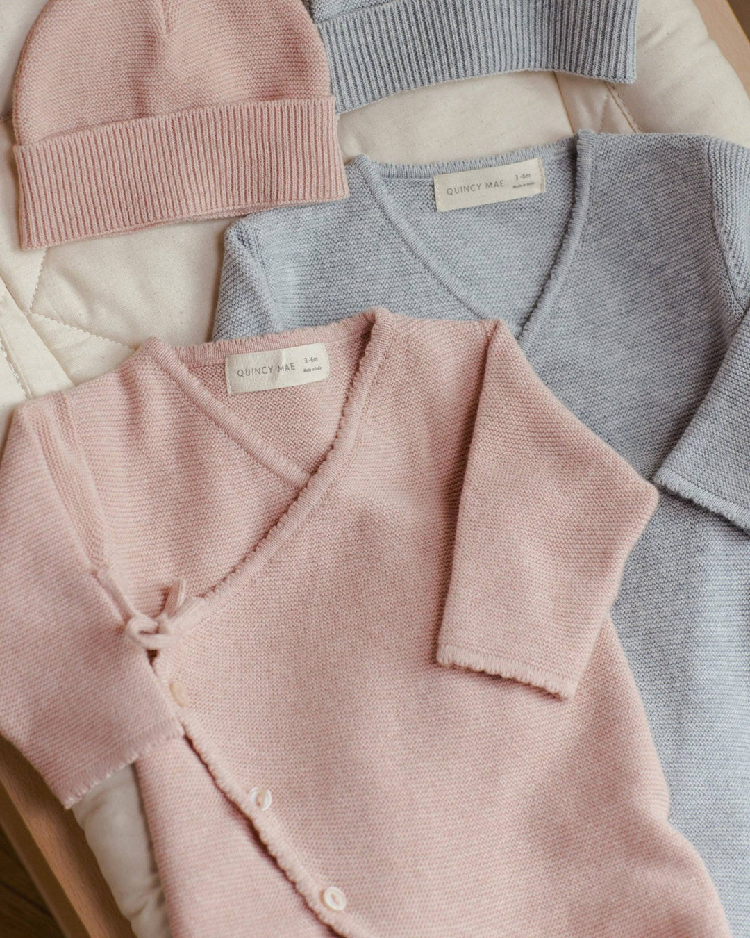 Wrap Knit Footie || Heathered Dusty Blue - shopatlasgrey