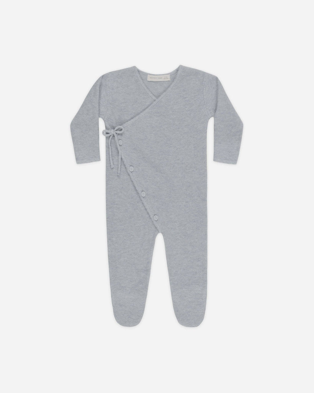 Wrap Knit Footie || Heathered Dusty Blue - shopatlasgrey