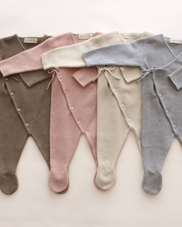 Wrap Knit Footie || Heathered Mocha - shopatlasgrey