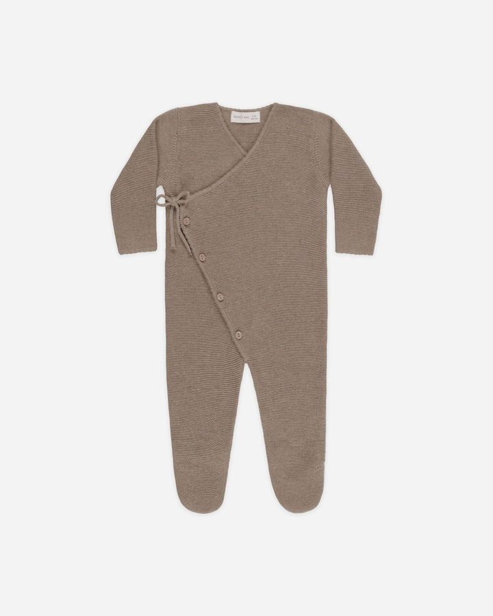 Wrap Knit Footie || Heathered Mocha - shopatlasgrey