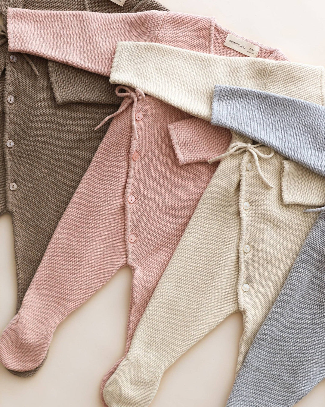 Wrap Knit Footie || Heathered Mocha - shopatlasgrey