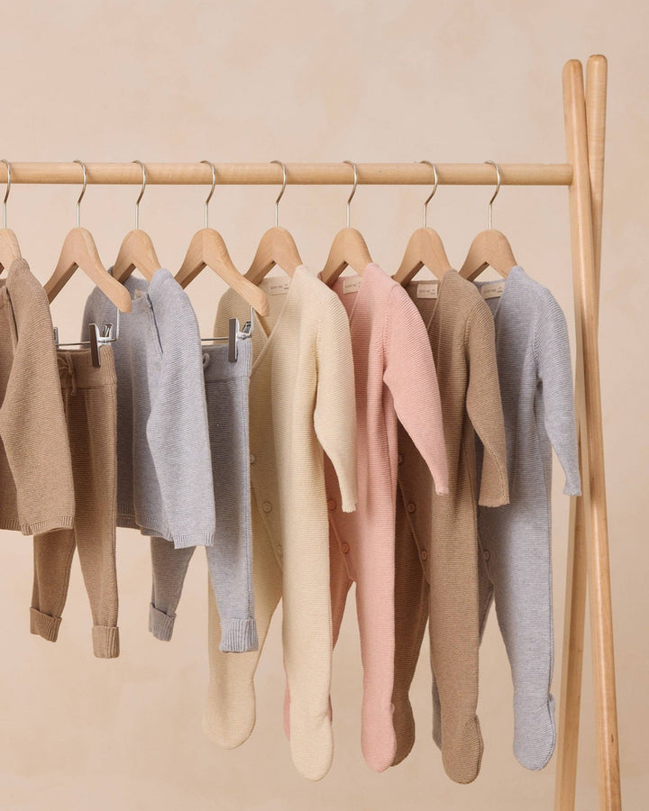 Wrap Knit Footie || Heathered Mocha - shopatlasgrey