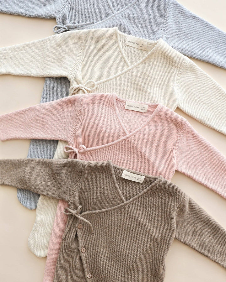 Wrap Knit Footie || Heathered Natural - shopatlasgrey