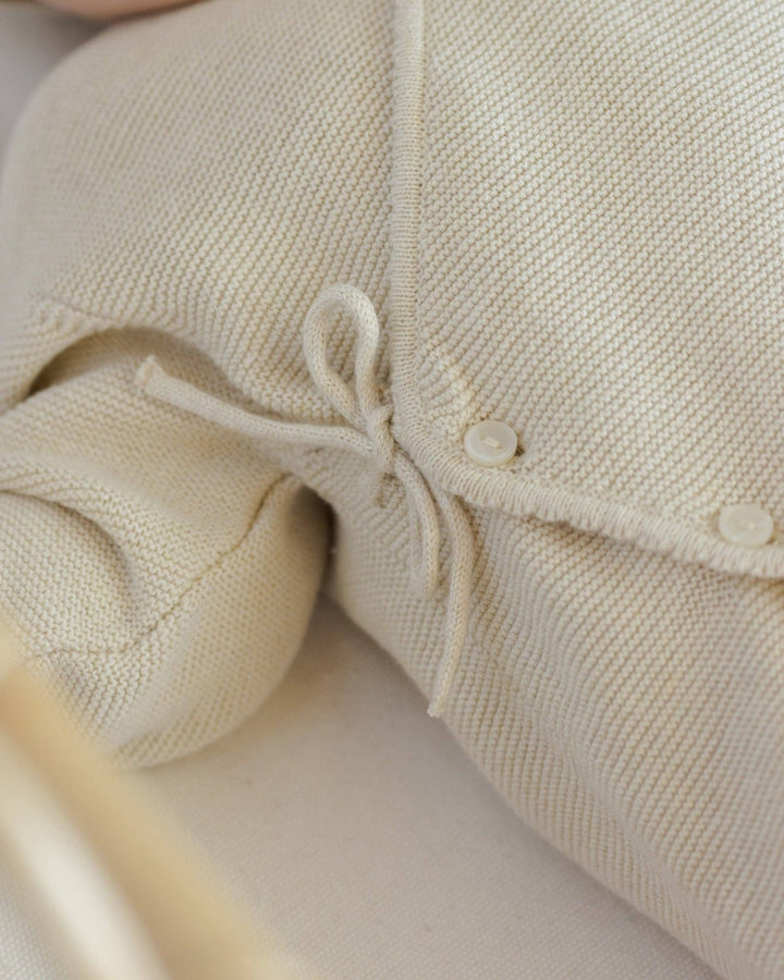 Wrap Knit Footie || Heathered Natural - shopatlasgrey