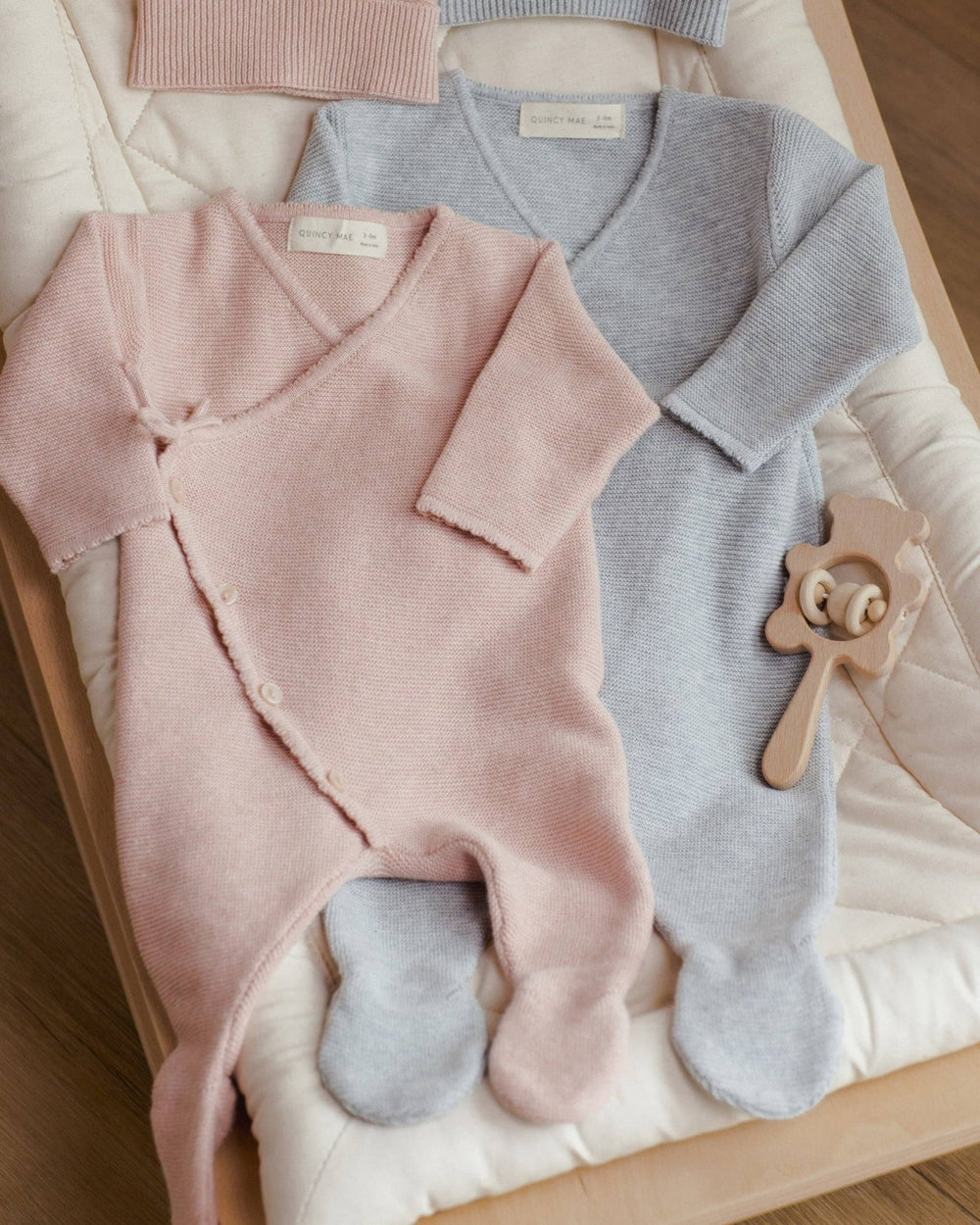 Wrap Knit Footie || Heathered Rose - shopatlasgrey