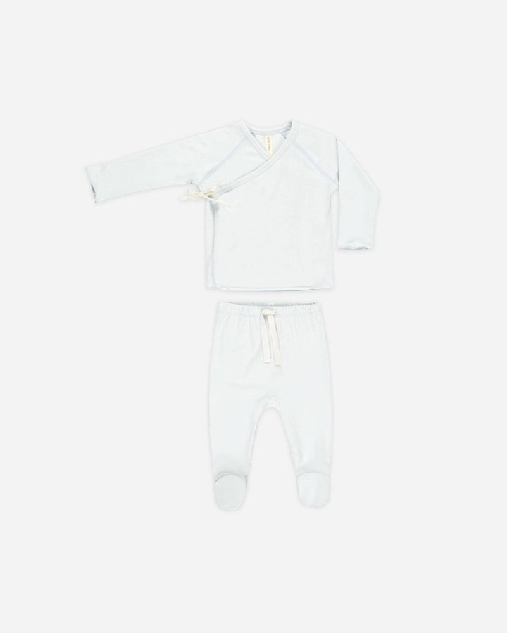 Wrap Top + Footed Pant Set || Fog - shopatlasgrey