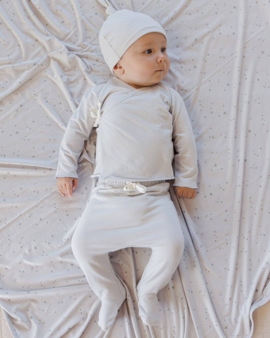 Wrap Top + Footed Pant Set || Fog - shopatlasgrey