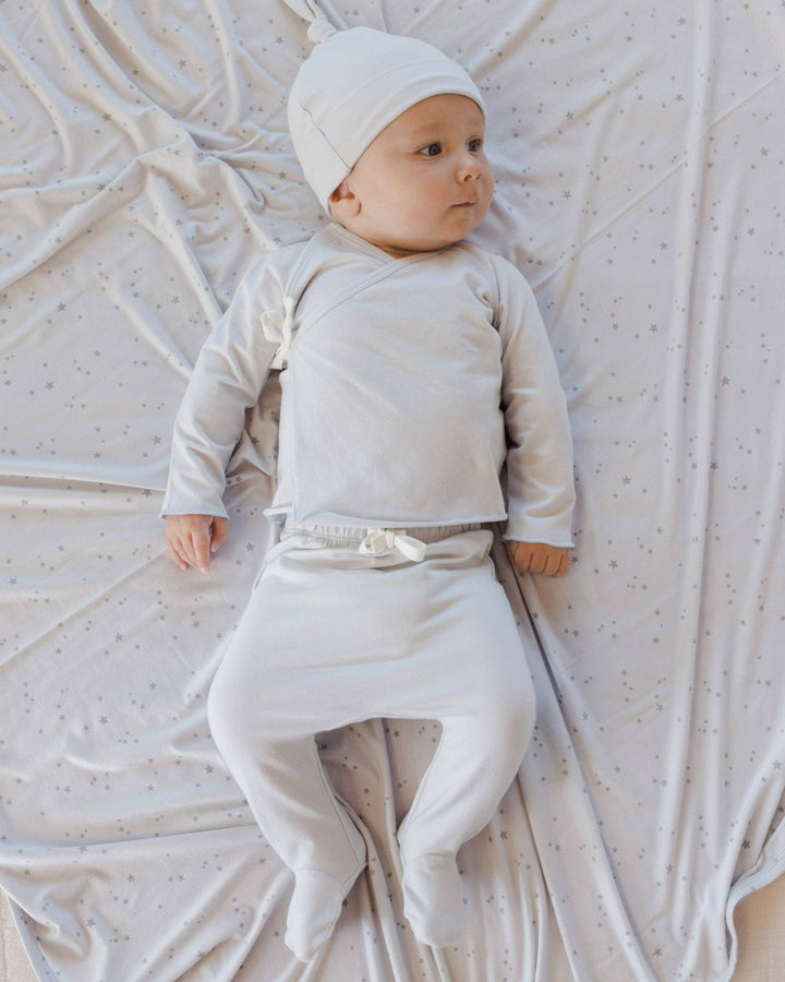 Wrap Top + Footed Pant Set || Fog - shopatlasgrey