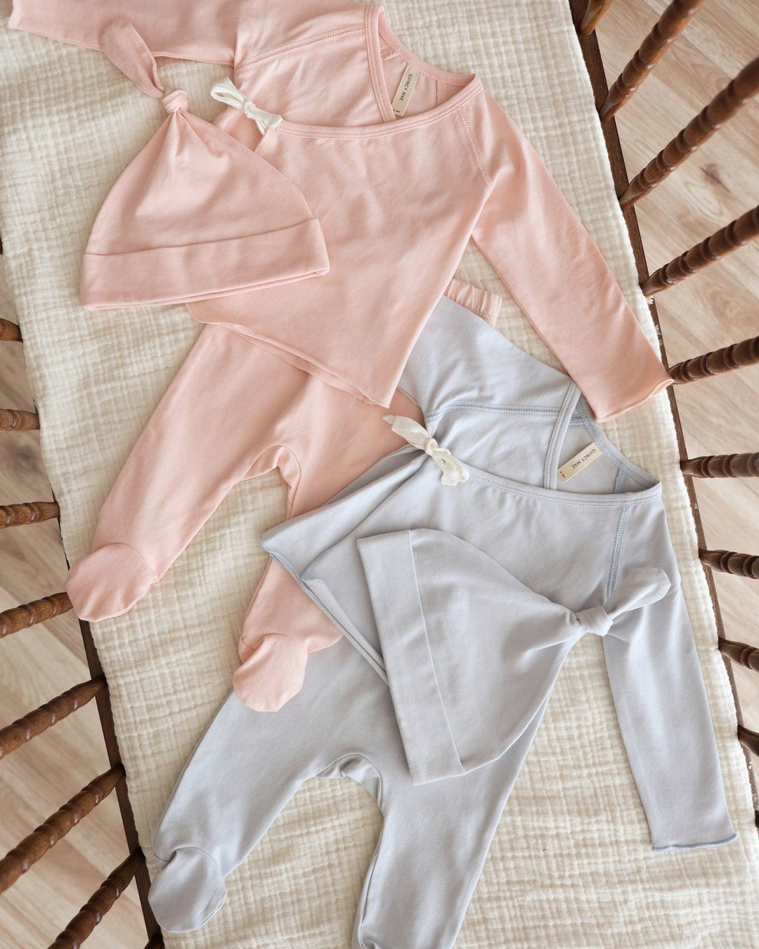Wrap Top + Footed Pant Set || Fog - shopatlasgrey