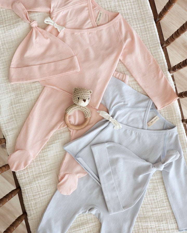 Wrap Top + Footed Pant Set || Fog - shopatlasgrey