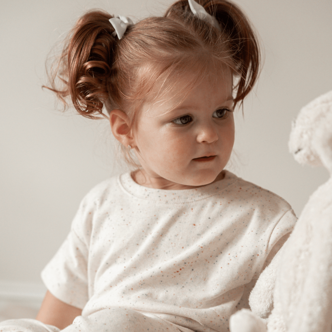 Oversized Oatmeal Sprinkle Cotton T-Shirt - shopatlasgrey