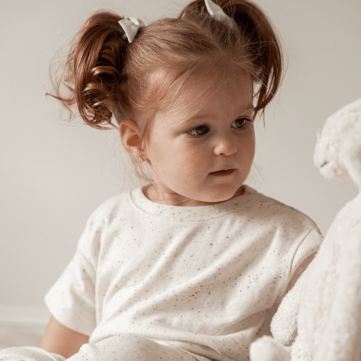 Oversized Oatmeal Sprinkle Cotton T-Shirt - shopatlasgrey