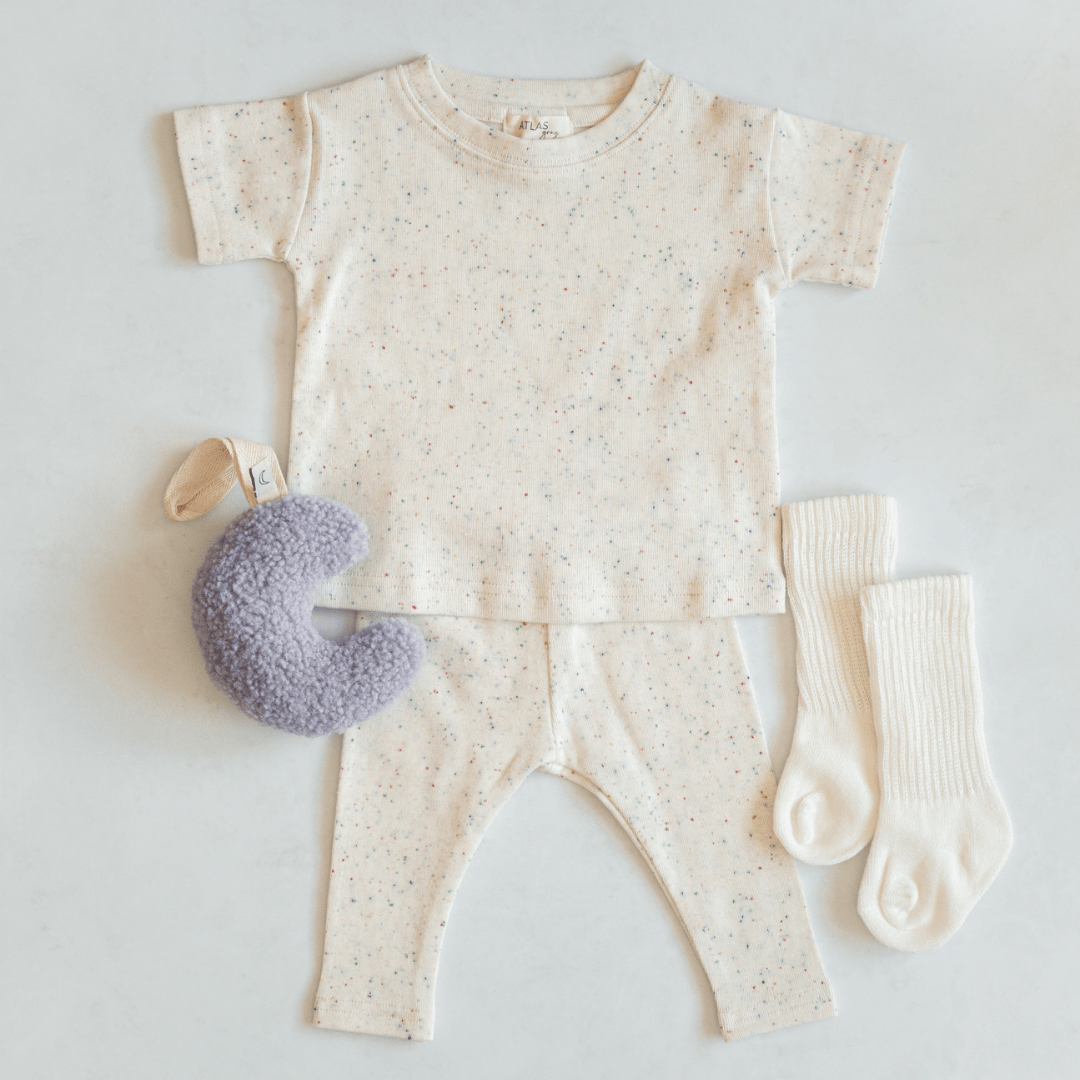 Oversized Oatmeal Sprinkle Cotton T-Shirt - shopatlasgrey