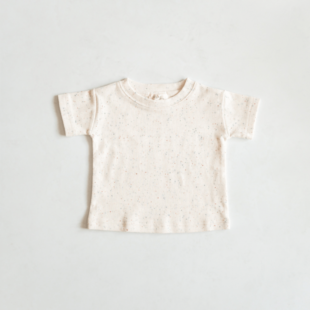 Oversized Oatmeal Sprinkle Cotton T-Shirt - shopatlasgrey