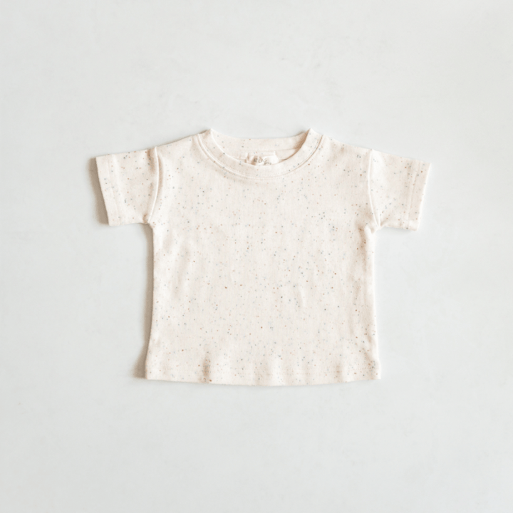 Oversized Oatmeal Sprinkle Cotton T-Shirt - shopatlasgrey